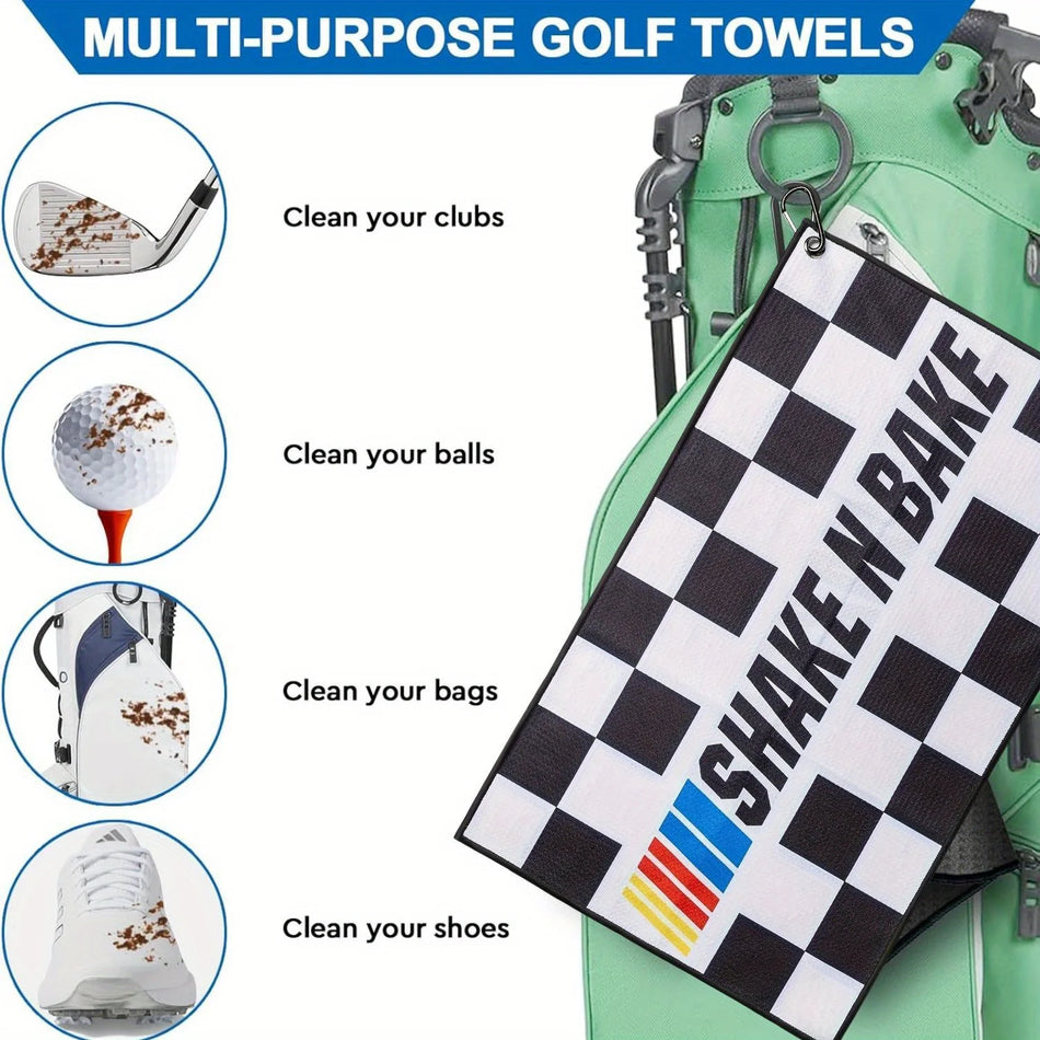 Funny Microfiber Premium Golf Towels - Shake n Bake