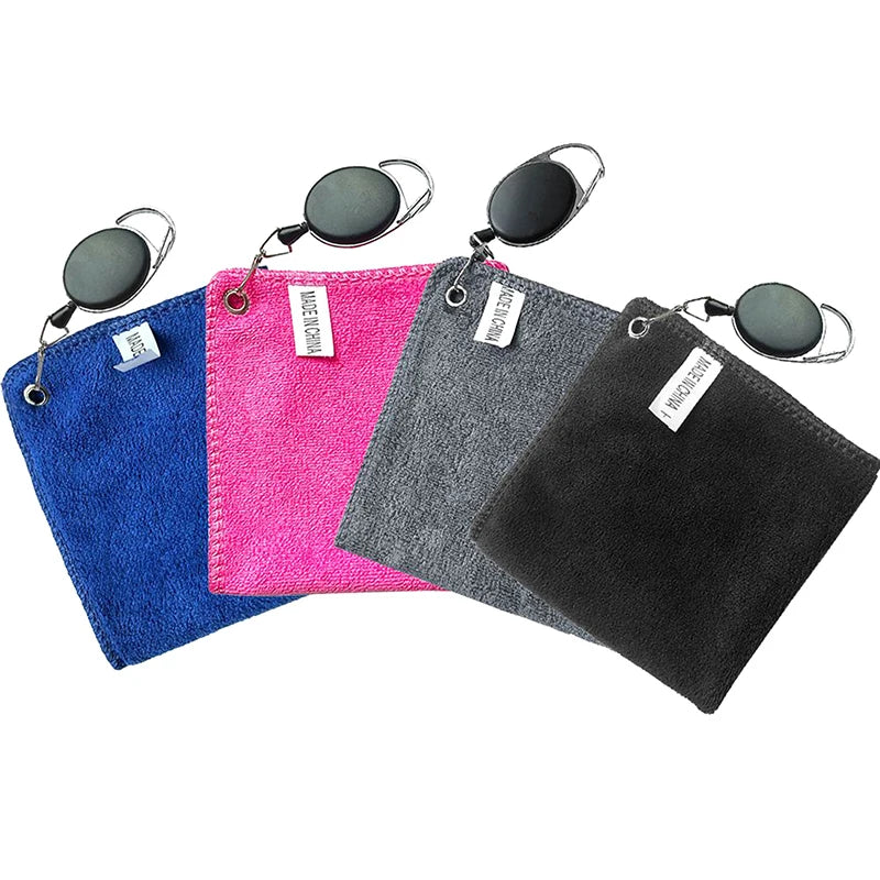 Portable Golf Towel with Retractable Hook