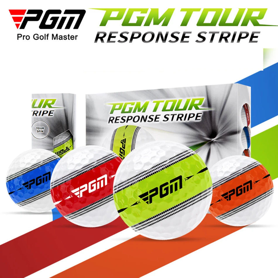 PGM Golf Ball 360 ° Orbit Aiming Line Ball Stripe 2 Layer Ball  Suitable for Beginners Practice Indoors Outdoors Golf Supplies