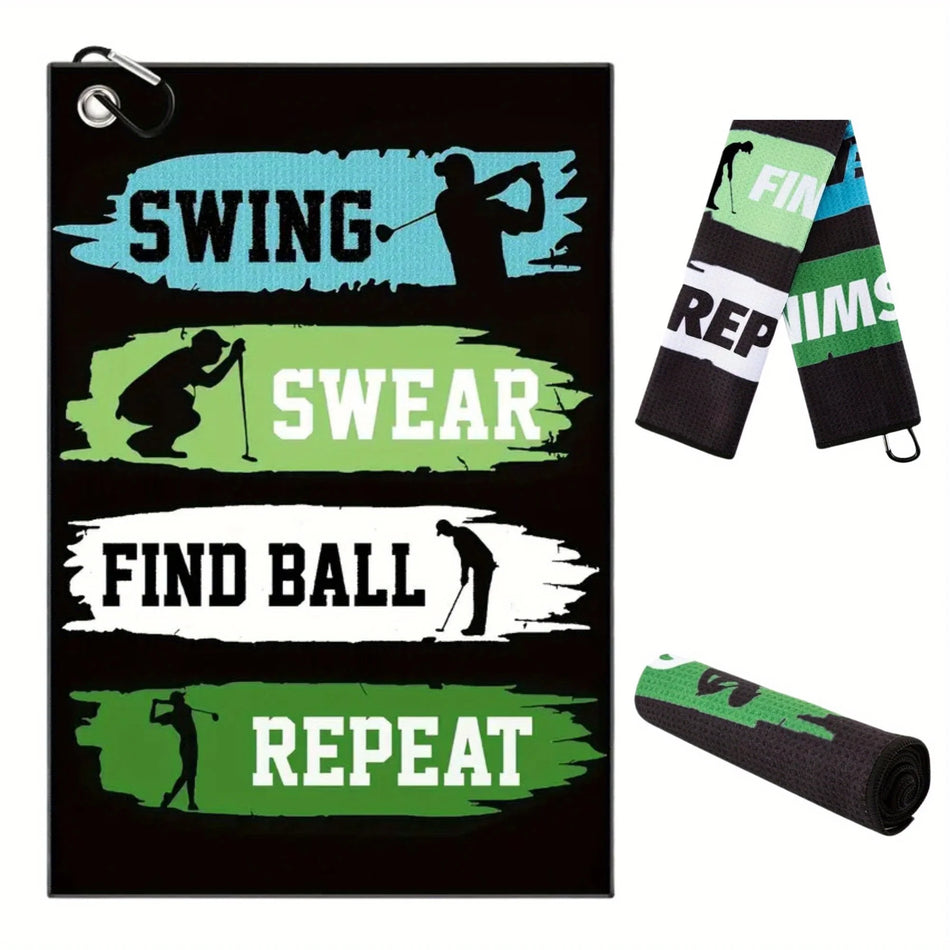 Funny Premium Golf Towels - Swing Repeat