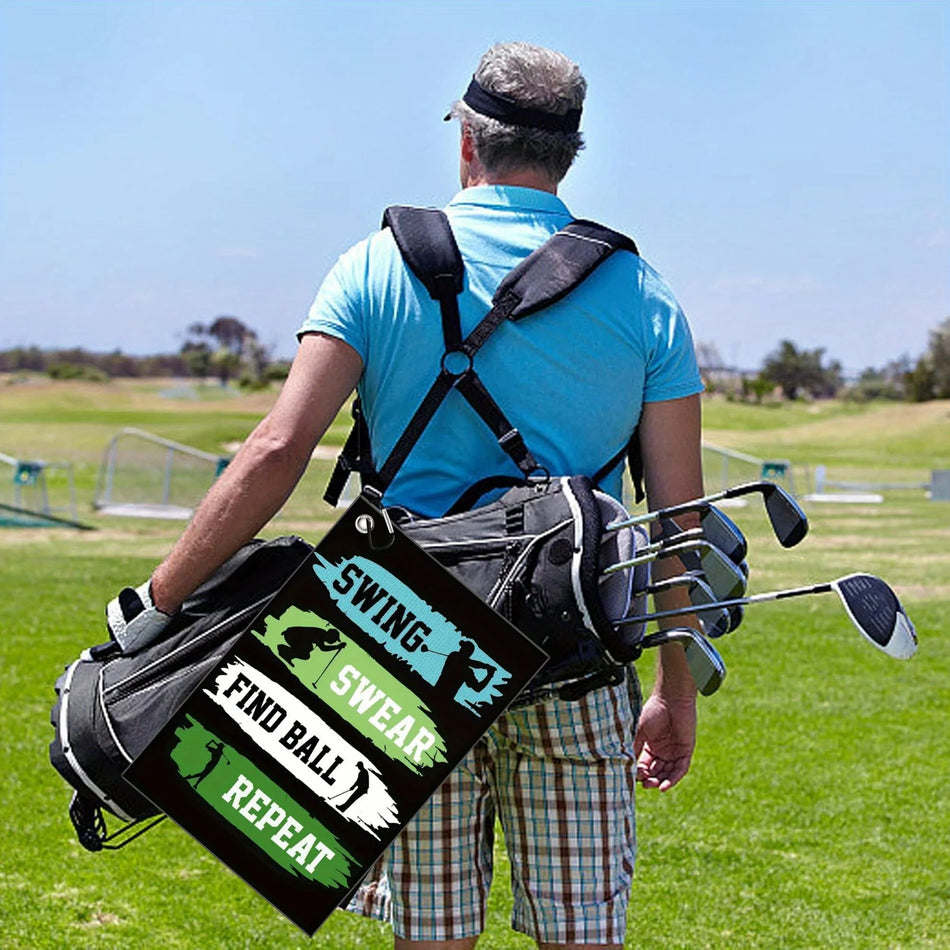 Funny Premium Golf Towels - Swing Repeat